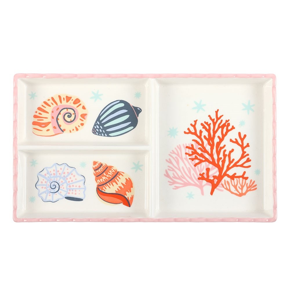 Something Different - Pastel Shell and Coral Trinket dish - Multicolours